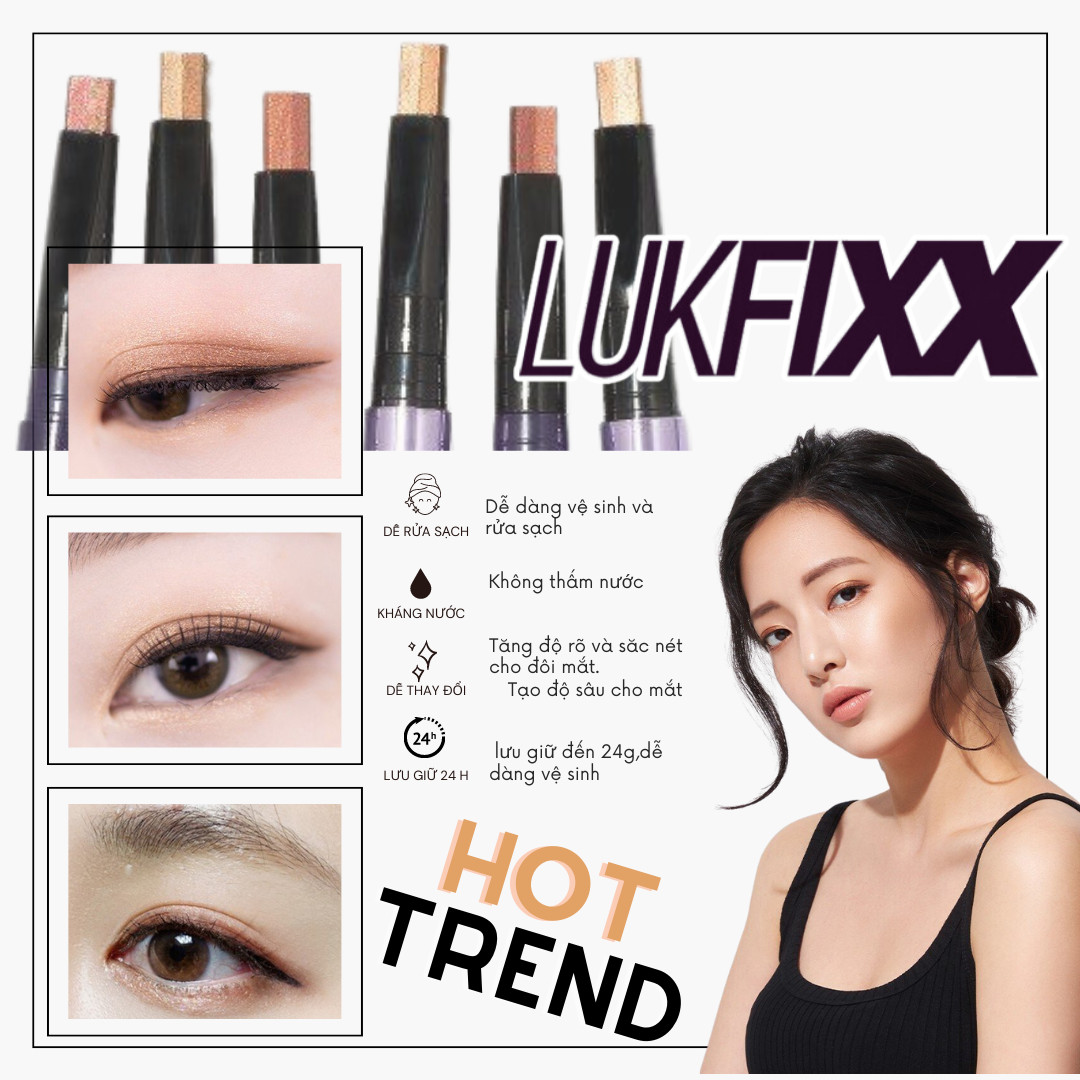 Phấn nhũ mắt Luk Fixx 24h Two Tone Stick